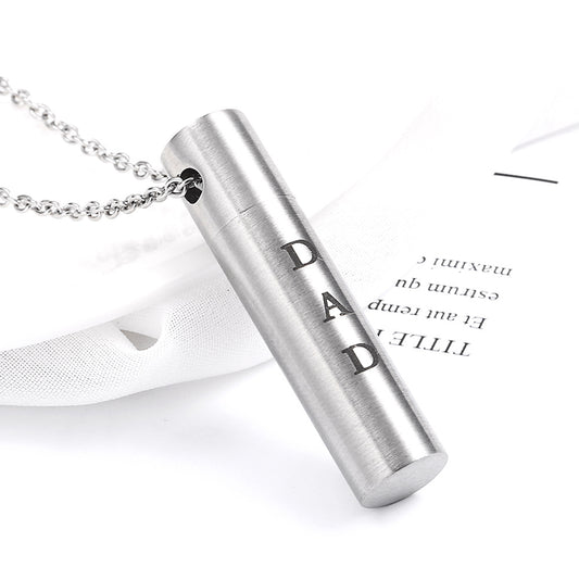 Column Urn Necklace Dad Mom Tube Parent Cremation Pendants | Urn Necklace for Mom