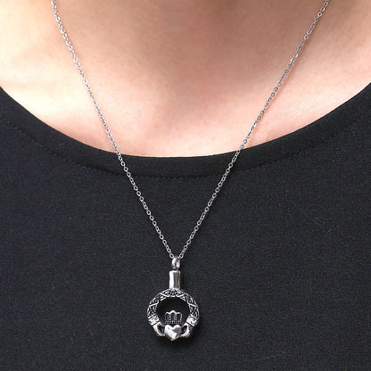 Silver Love The Crown Ashes Necklace | Necklace for Ashes Heart