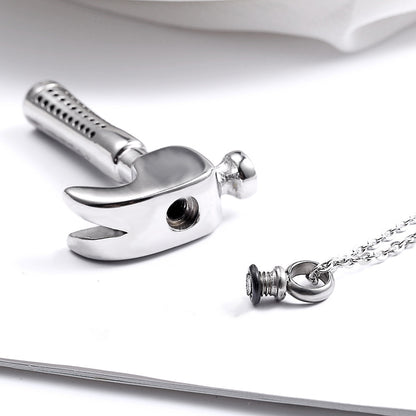 Personality Claw Hammer Perfumer Ashes Necklace | Claw Hammer Urn Necklace