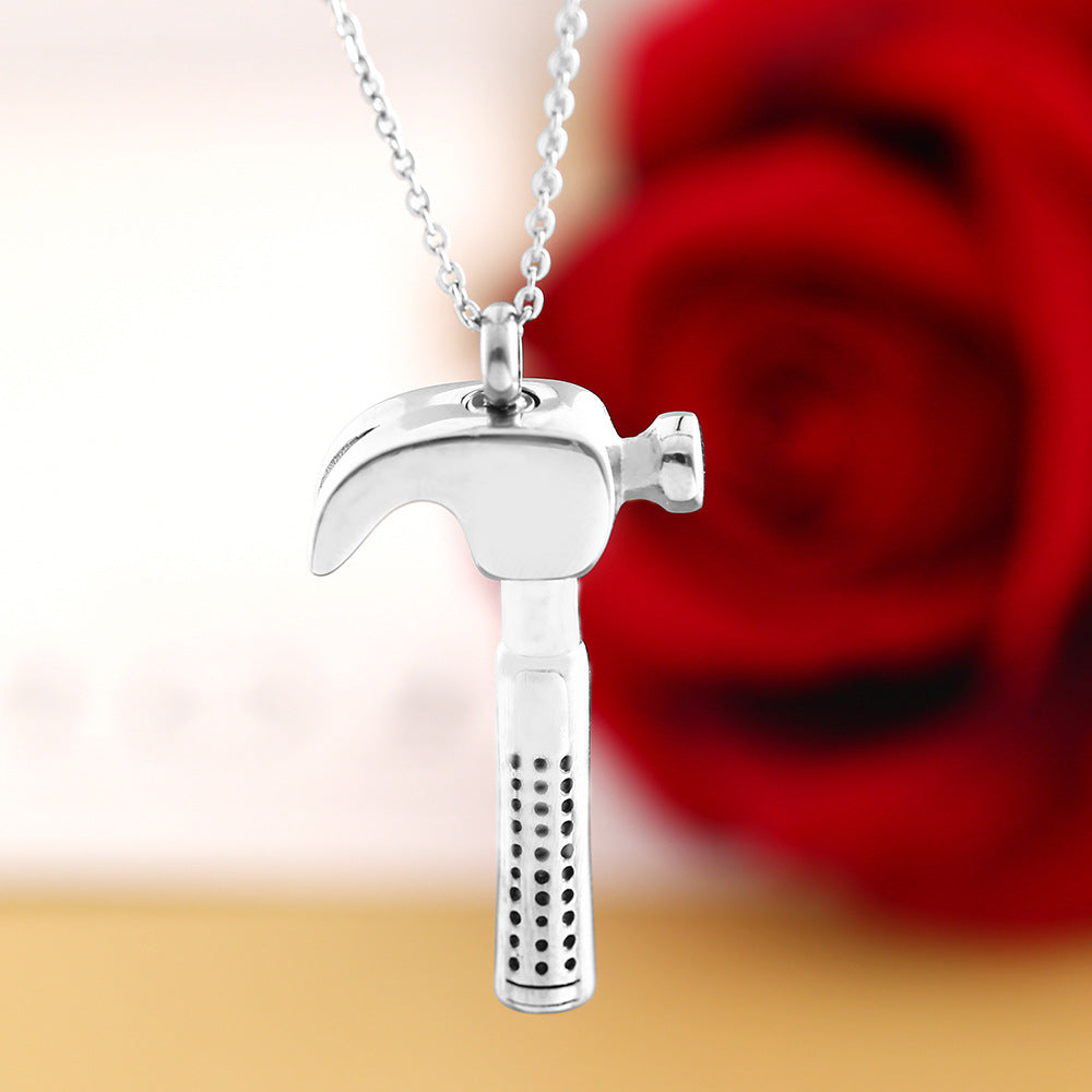 Personality Claw Hammer Perfumer Ashes Necklace | Claw Hammer Urn Necklace