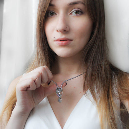 Titanium Steel Spellcaster Angel Urn Necklace Angel Shaped Cremation Pendants | Angel Ashes Necklace