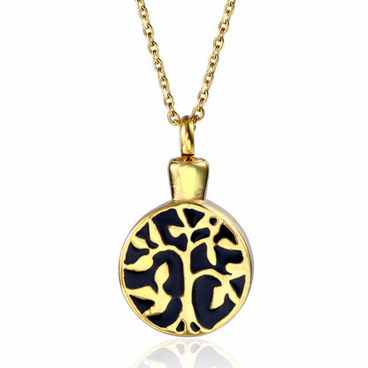 Round Tree of Life Cremation Necklace Perfume Necklace | Tree of Life Cremation Pendant
