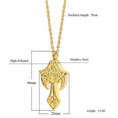 Catholicism Mens Cremation Cross Necklace | Cross Urn Necklace