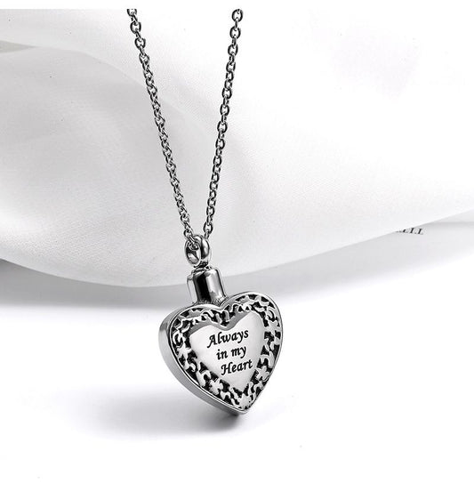 Always in my heart  ashes necklace
