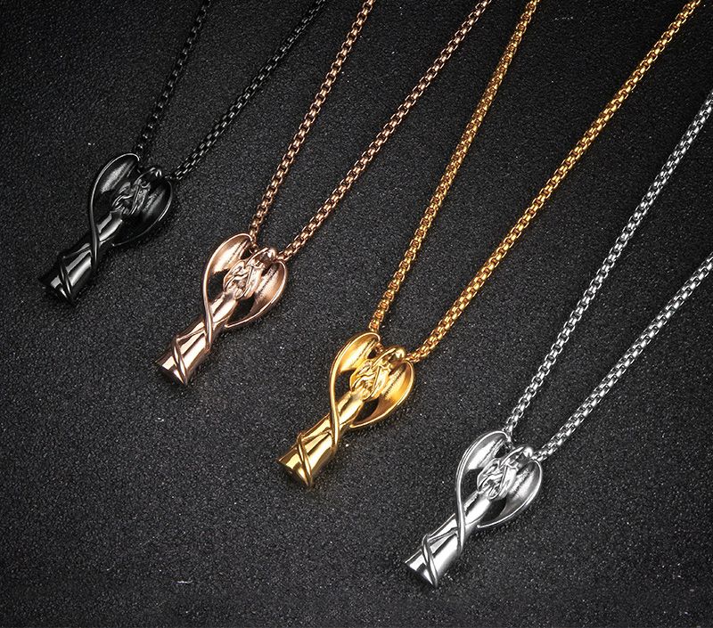 Titanium Steel Spellcaster Angel Urn Necklace Angel Shaped Cremation Pendants | Angel Ashes Necklace