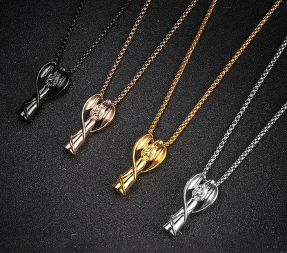 Titanium Steel Spellcaster Angel Urn Necklace Angel Shaped Cremation Pendants | Angel Ashes Necklace