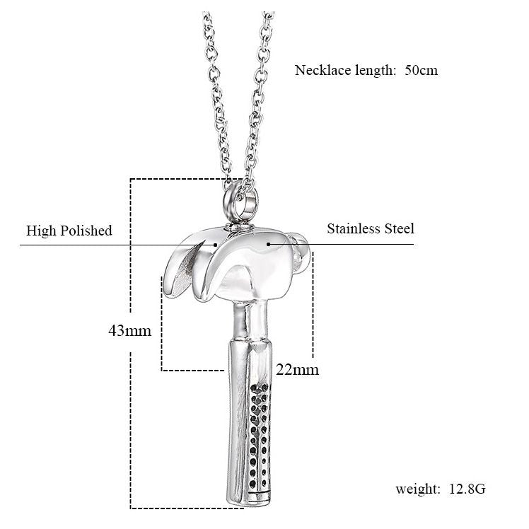 Personality Claw Hammer Perfumer Ashes Necklace | Claw Hammer Urn Necklace