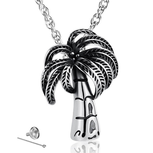 Coconut Tree Ashes Necklace, Tree Urn Necklace | Coconut Tree Urn Necklace