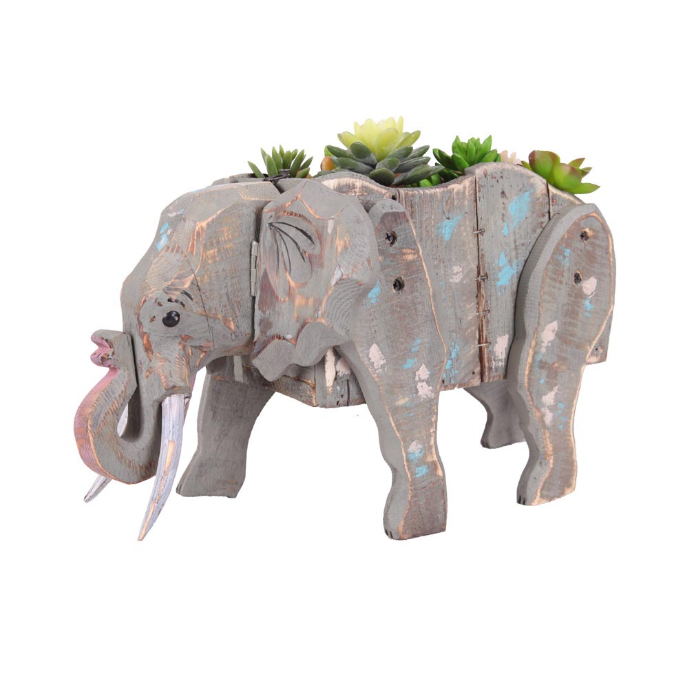 Elephant Wooden Plant Stand