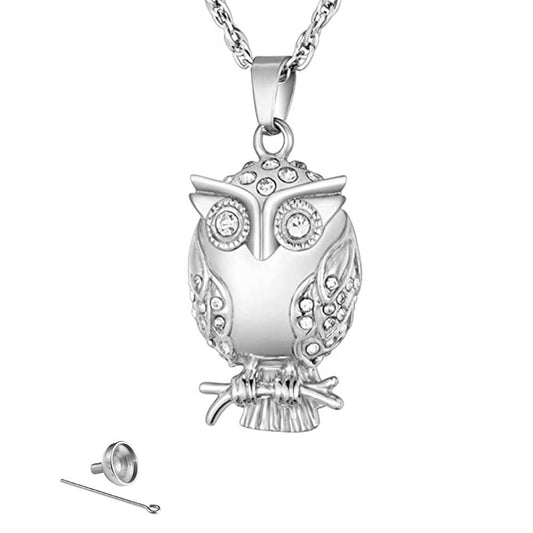 Owl Urn Necklace, Owl Pendants for Ashes | Owl Ashes Necklace
