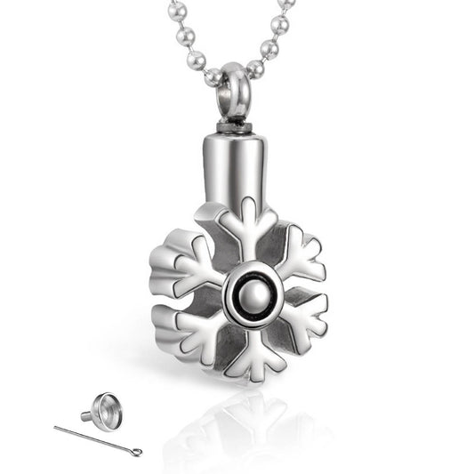 Snowflake Ashes Necklace | Snowflake Urn Necklace