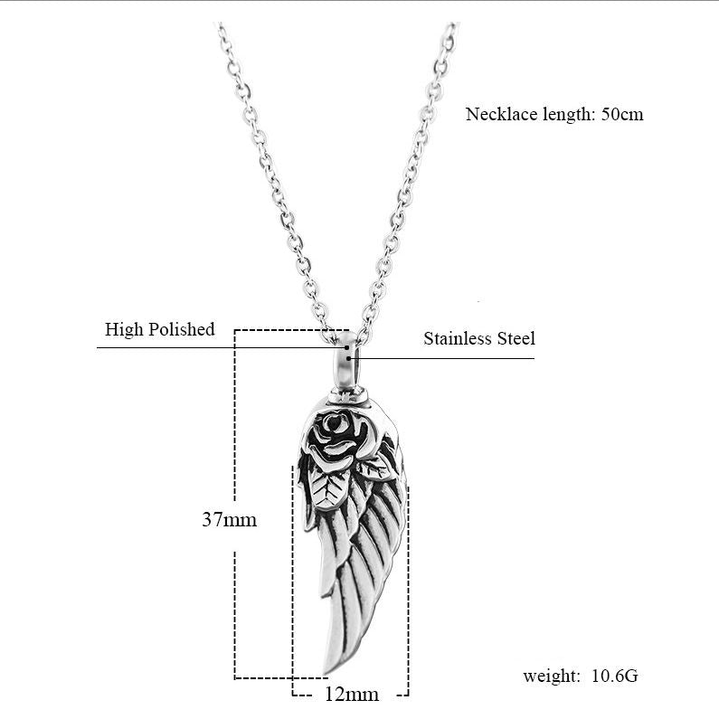 Rose Wing Urn Necklace Perfume Pendants | Wing Ashes Pendant